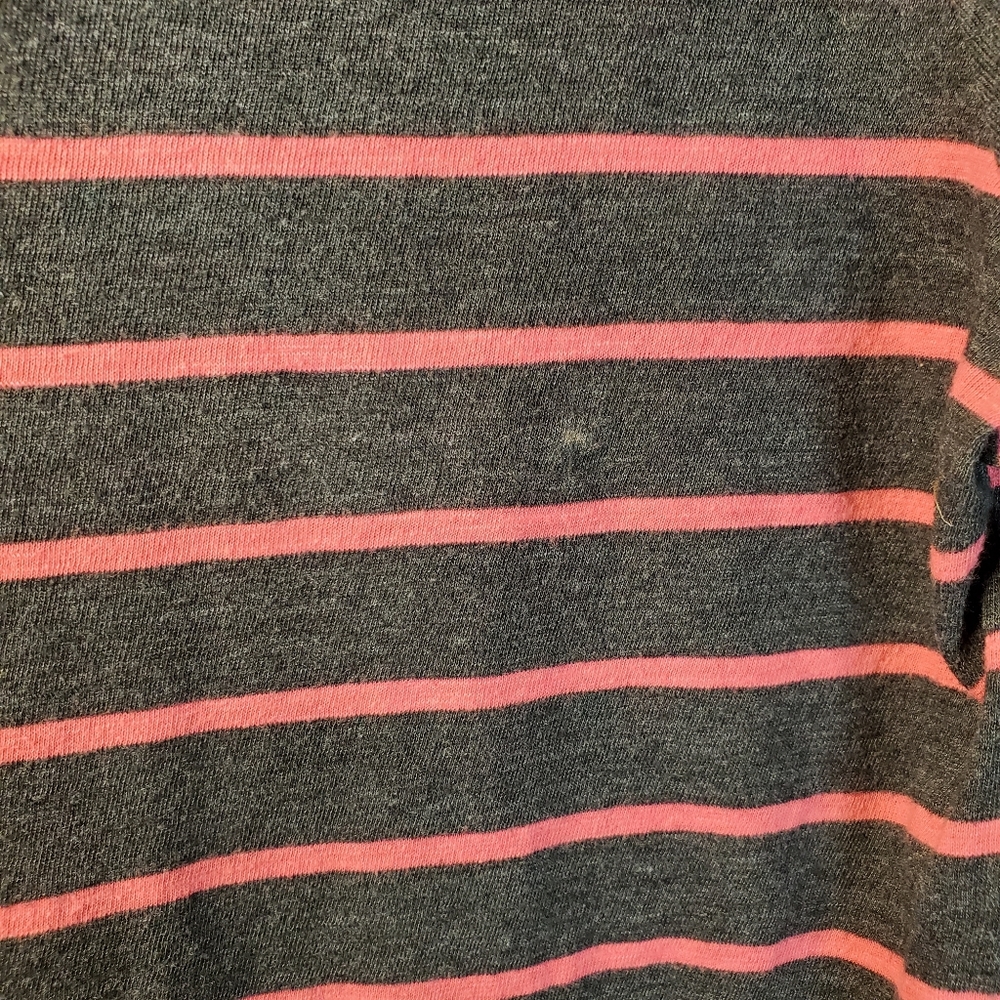 PINK By VS Striped Long Sleeve Oversized Tee Shirt - Picture 3 of 6